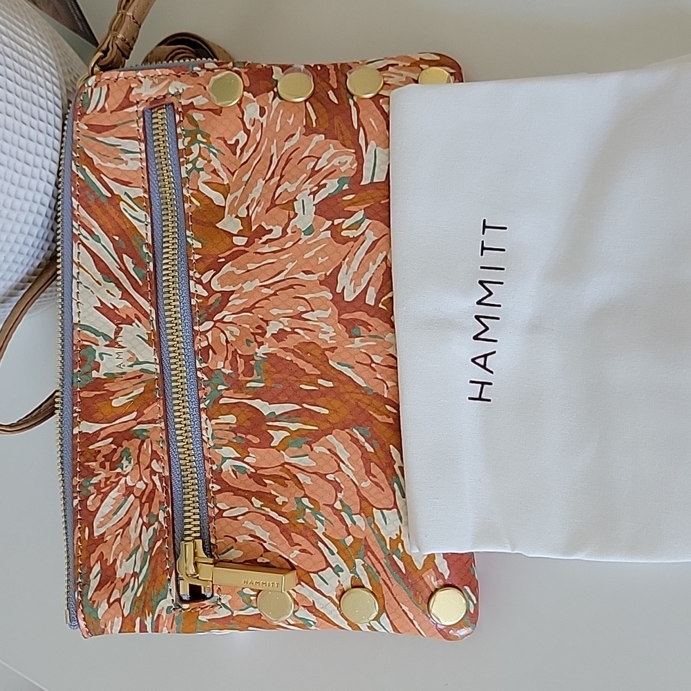 NWT Hammitt Nash SML Garden Party Brushed Gold Leather Crossbody Bag - Picture 9 of 15